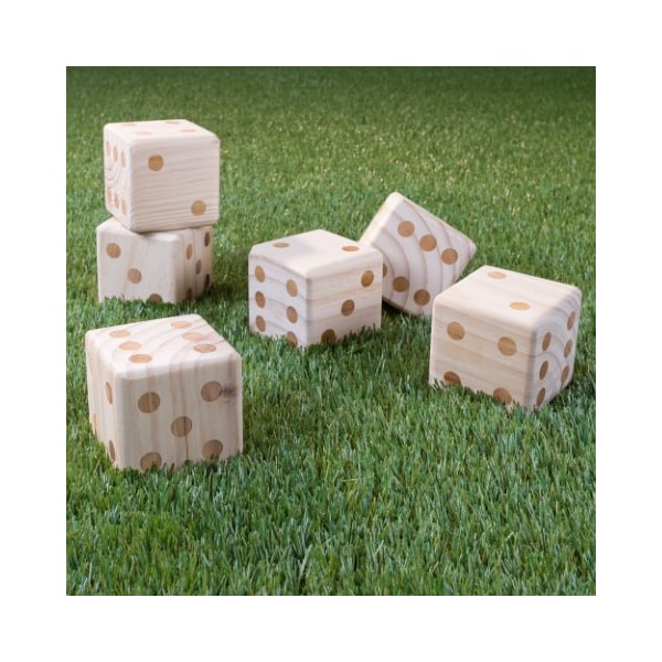 Toy Time Giant Wooden Yard Dice Outdoor Lawn Game, 6 Playing Dice with Carrying Case for Kids and Adults 542906EBU - main